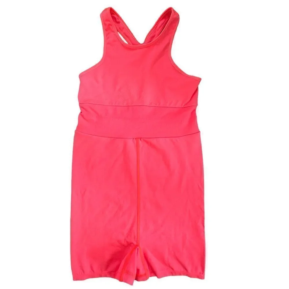 Free People Movement Every Single Time Runsie Athletic Romper Stretch Coral